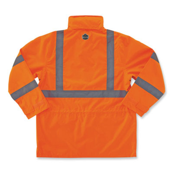 Glowear 8365 Class 3 Hi-Vis Rain Jacket, Polyester, Small, Orange