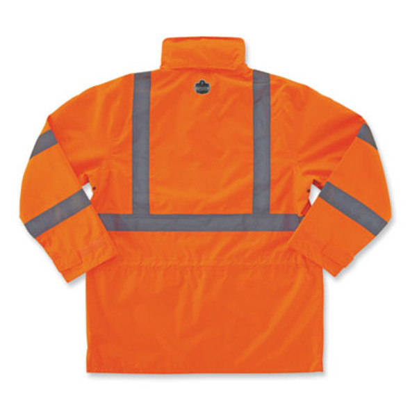 Glowear 8365 Class 3 Hi-Vis Rain Jacket, Polyester, 2X-Large, Orange