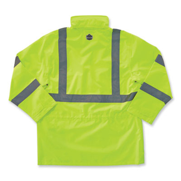 Glowear 8365 Class 3 Hi-Vis Rain Jacket, Polyester, 3X-Large, Lime