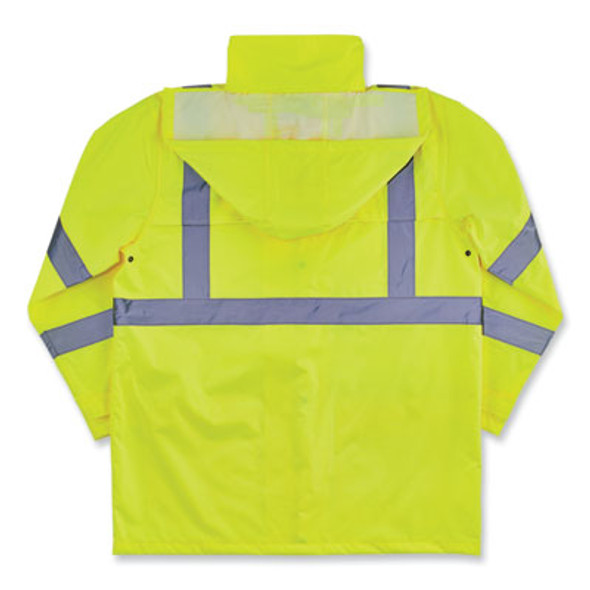 Glowear 8366 Class 3 Lightweight Hi-Vis Rain Jacket, Polyester, X-Large, Lime