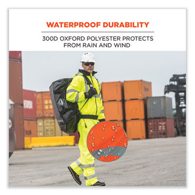 Glowear 8915 Class E Hi-Vis Rain Pants, Medium, Orange