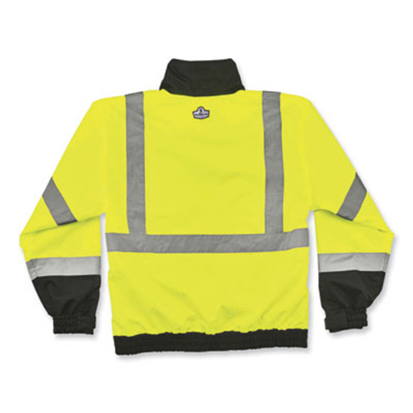 Glowear 8379 Class 3 Hi-Vis Fleece Lined Bomber Jacket, Lime, Large