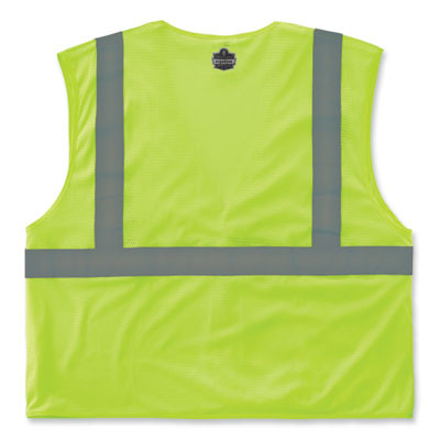 Glowear 8210Hl-S Single Size Class 2 Economy Mesh Vest, Polyester, X-Large, Lime