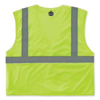 Glowear 8210Hl-S Single Size Class 2 Economy Mesh Vest, Polyester, 4X-Large, Lime