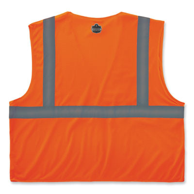 Glowear 8210Hl-S Single Size Class 2 Economy Mesh Vest, Polyester, X-Large, Orange