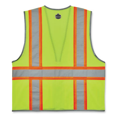 Glowear 8246Z-S Single Size Class 2 Two-Tone Mesh Vest, Polyester, 2X-Large, Lime