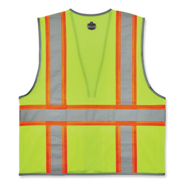 Glowear 8246Z-S Single Size Class 2 Two-Tone Mesh Vest, Polyester, 5X-Large, Lime