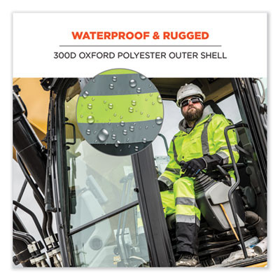 Glowear 8918Bk Class E Hi-Vis Rain Bibs Black Bottom, 3X-Large, Lime