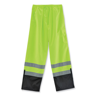 Glowear 8915Bk Class E Hi-Vis Rain Pants Black Bottom, 3X-Large, Lime