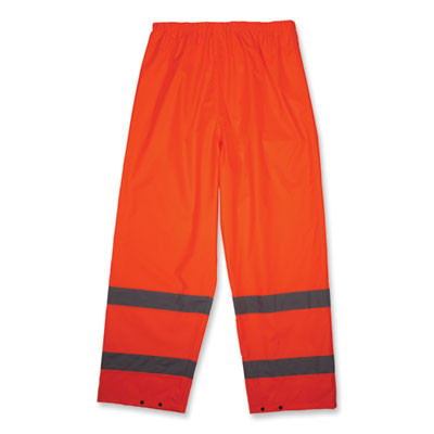 Glowear 8916 Class E Lightweight Hi-Vis Rain Pants, Small, Orange