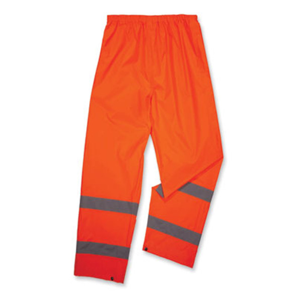 Glowear 8916 Class E Lightweight Hi-Vis Rain Pants, X-Large, Orange