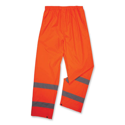 Glowear 8916 Class E Lightweight Hi-Vis Rain Pants, 4X-Large, Orange