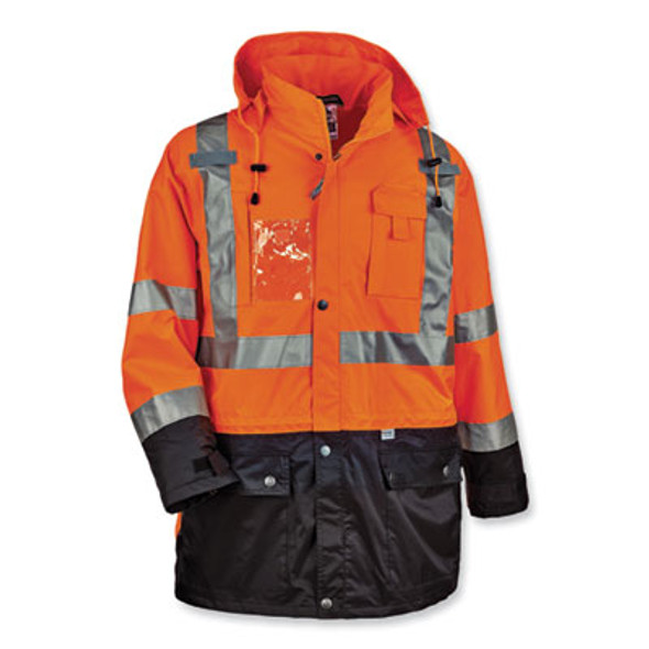 Glowear 8386 Class 3 Hi-Vis Outer Shell Jacket, Polyester, X-Large, Orange