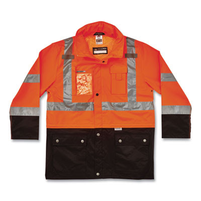Glowear 8386 Class 3 Hi-Vis Outer Shell Jacket, Polyester, 4X-Large, Orange