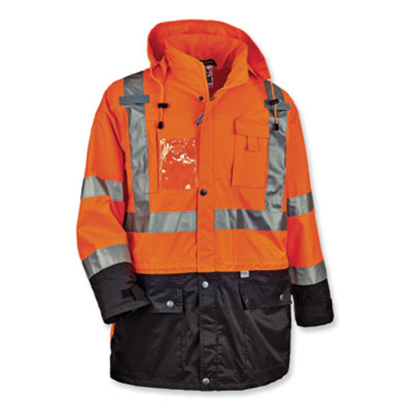 Glowear 8386 Class 3 Hi-Vis Outer Shell Jacket, Polyester, 5X-Large, Orange