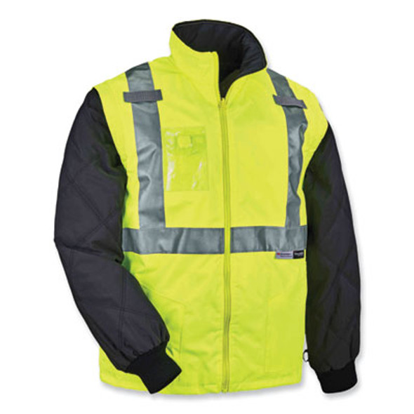 Glowear 8287 Class 2 Hi-Vis Jacket With Removable Sleeves, 4X-Large, Lime