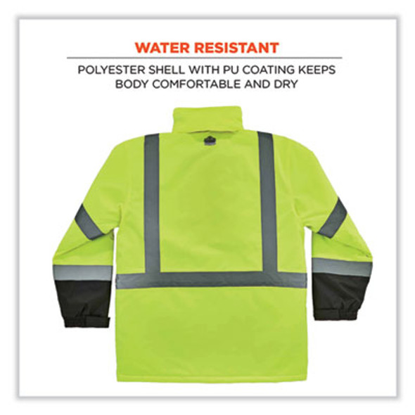 Glowear 8384 Class 3 Hi-Vis Quilted Thermal Parka, 2X-Large, Lime