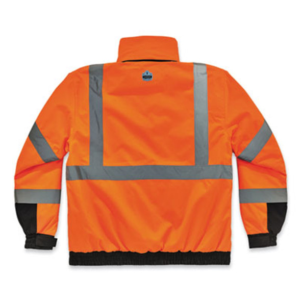 Glowear 8381 Class 3 Hi-Vis 4-In-1 Quilted Bomber Jacket, Orange, 5X-Large