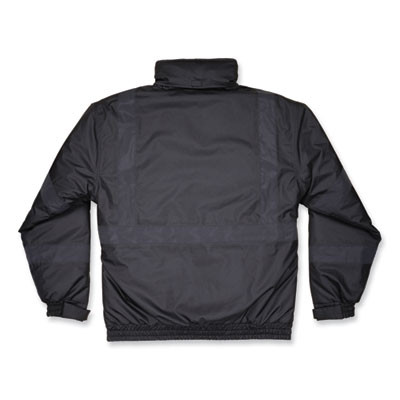 Glowear 8377Ev Non-Certified Hi-Vis Quilted Bomber Jacket, Black, 4X-Large