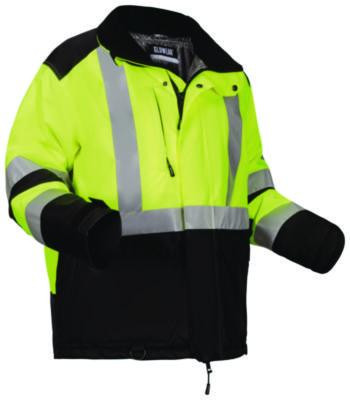 Glowear Class 3 Hi-Vis Winter Jacket With Amplifire Heat Reflective Lining, X-Large, Lime