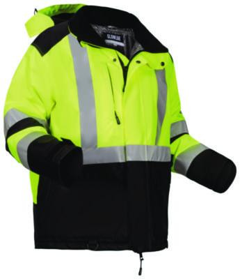 Glowear Class 3 Hi-Vis Winter Jacket With Amplifire Heat Reflective Lining, 2X-Large, Lime