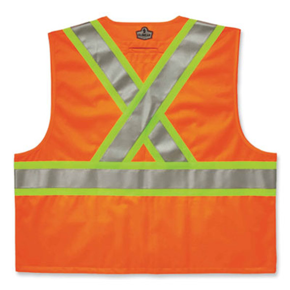 Glowear 8235Zx Class 2 Two-Tone X-Back Vest, Polyester, Large/X-Large, Orange
