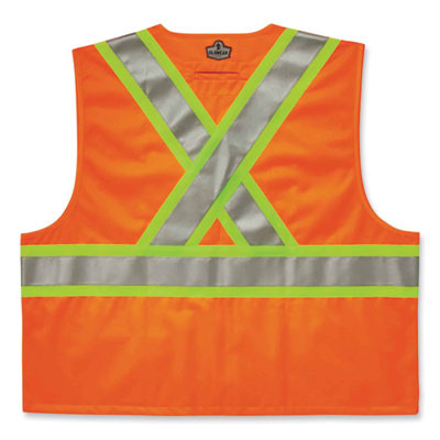 Glowear 8235Zx Class 2 Two-Tone X-Back Vest, Polyester, 4X-Large/5X-Large, Orange
