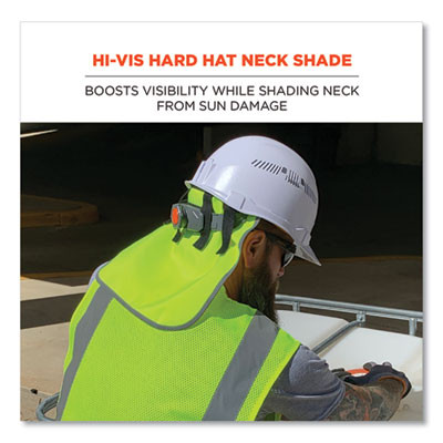 Glowear 8006 Hi-Vis Hard Hat Neck Shade, 12.25 x 10.5, Lime