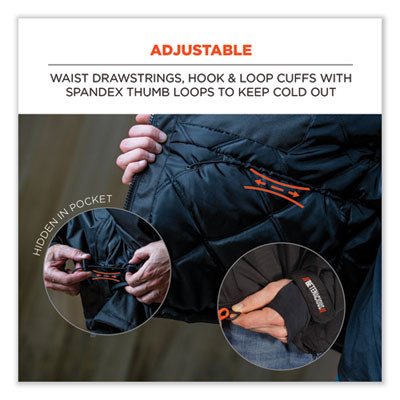 N-Ferno 6466 Thermal Jacket With 500D Nylon Shell, Large, Black