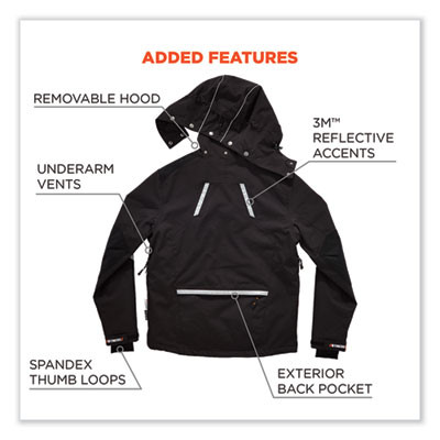 N-Ferno 6466 Thermal Jacket With 500D Nylon Shell, Large, Black