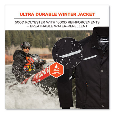 N-Ferno 6466 Thermal Jacket With 500D Nylon Shell, 4X-Large, Black