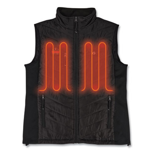 N-Ferno 6495 Rechargeable Heated Vest With Batter Power Bank, Fleece/Polyester, Small, Black