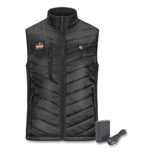 N-Ferno 6495 Rechargeable Heated Vest With Battery Power Bank, Fleece/Polyester, X-Large, Black
