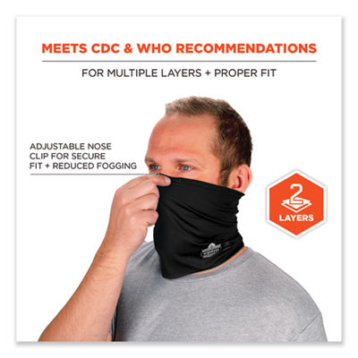 Chill-Its 6489 2-Layer Cooling Performance Knit Multi-Band, Polyester/Spandex, Large/X-Large, Black