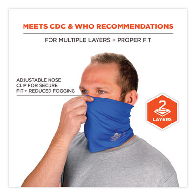 Chill-Its 6489 2-Layer Cooling Performance Knit Multi-Band, Polyester/Spandex, Small/Medium, Blue