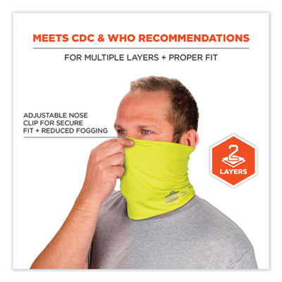 Chill-Its 6489 2-Layer Cooling Performance Knit Multi-Band, Polyester/Spandex, 2X-Large/3X-Large, Hi-Vis Lime