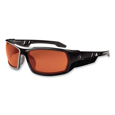Skullerz Odin Safety Glasses, Black Full Frame, Polarized Copper Dual Lens