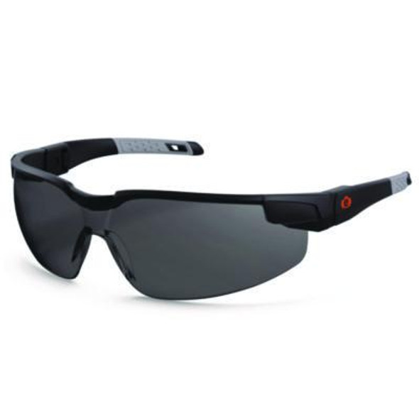 Skullerz Dellenger Anti-Fog Safety Glasses With Adjustable Temples, Black Nylon Impact Frame, Smoke Polycarbonate Lens