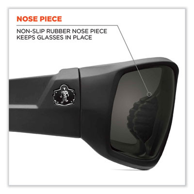 Skullerz Odin Safety Glasses, Black Full Frame, Polarized G15 Green Shade 3 Vlt Dual Lens