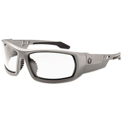 Skullerz Odin Safety Glasses, Fog-Off Technology, Matte Gray Full Frame, Clear Dual Lens