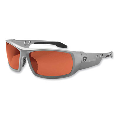 Skullerz Odin Safety Glasses, Matte Gray Full Frame, Polarized Copper Dual Lens