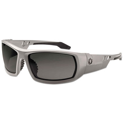 Skullerz Odin Safety Glasses, Matte Gray Full Frame, Smoke Dual Lens