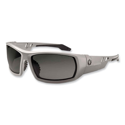 Skullerz Odin Safety Glasses, Matte Gray Full Frame, Polarized Smoke Dual Lens