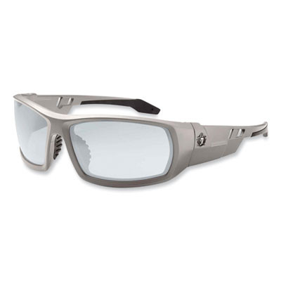 Skullerz Odin Safety Glasses, Matte Gray Full Frame, Clear Dual I/O Lens