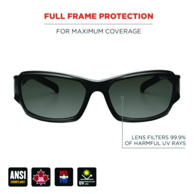 Skullerz Thor Anti-Scratch Enhanced Anti-Fog Safety Glasses, Matte Black Full Frame, Smoke Dual Lens