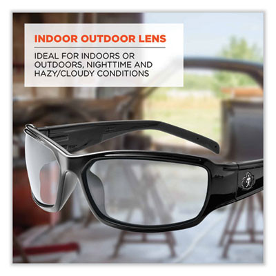 Skullerz Thor Safety Glasses, Black Full Frame, Clear Dual I/O Lens