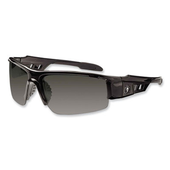 Skullerz Dagr Safety Glasses, Black Nylon Impact Frame, Anti-Fog Smoke Polycarbonate Lens