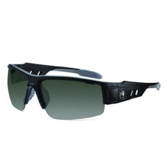 Skullerz Dagr Anti-Scratch And Enhanced Anti-Fog Safety Glasses, Black Nylon Impact Frame, Smoke Polycarbonate Lens