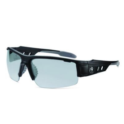 Skullerz Dagr Anti-Scratch Enhanced Anti-Fog Safety Glasses, Matte Black Half Frame, Clear Dual I/O Lens