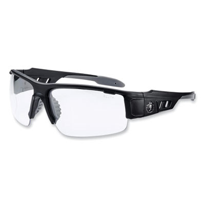 Skullerz Dagr Safety Glasses, Matte Black Half Frame, Clear Single Anti-Fog Lens